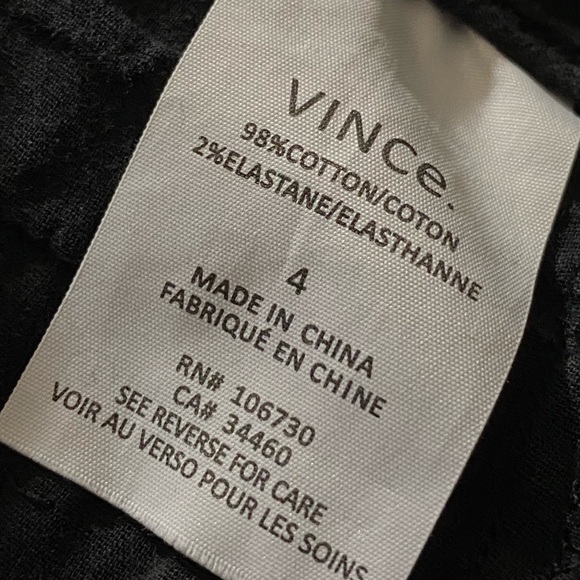 Vince Black Pleated Front Cotton Dress Pants Women’s Size 4 Trousers Classic - Picture 12 of 12